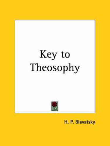 Cover image for Key to Theosophy (1890)