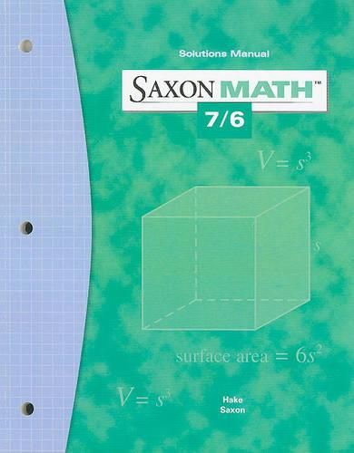 Cover image for Saxon Math 7/6 Solutions Manual