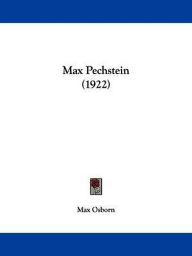 Cover image for Max Pechstein (1922)