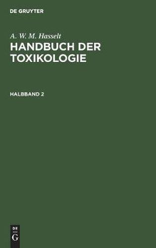 Cover image for Handbuch der Toxikologie