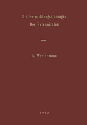 Cover image for Die Entwicklungsstoerungen der Extremitaten