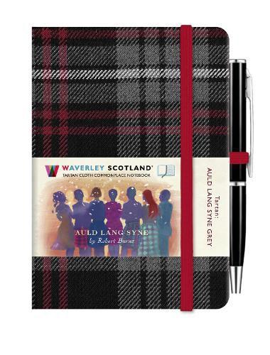 Cover image for Auld Lang Syne Grey Mini Hardback Notebook with Pen; 10.5cm x 7cm