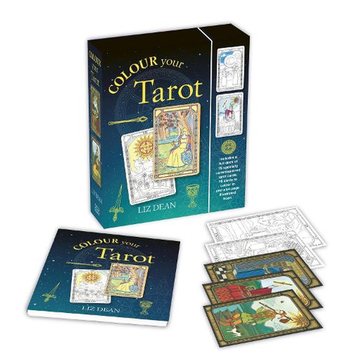 Cover image for Colour Your Tarot: Includes a Full Deck of Specially Commissioned Tarot Cards, a Deck of Cards to Colour in and a 64-Page Illustrated Book