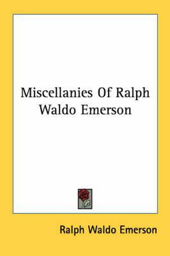 Cover image for Miscellanies of Ralph Waldo Emerson