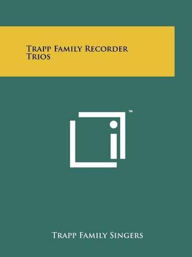 Cover image for Trapp Family Recorder Trios