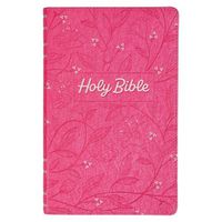 Cover image for KJV Holy Bible, Gift Edition King James Version, Faux Leather Flexible Cover, Pink Floral Vine