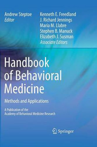 Handbook of Behavioral Medicine: Methods and Applications