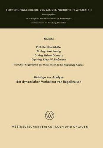 Beitrage Zur Analyse Des Dynamischen Verhaltens Von Regelkreisen