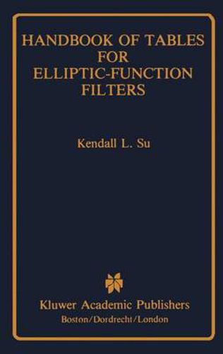 Cover image for Handbook of Tables for Elliptic-Function Filters