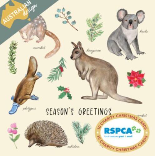 Cover image for Australian Fauna RSPCA Charity Xmas Cards pk10 2024 [HS-XCP24004]