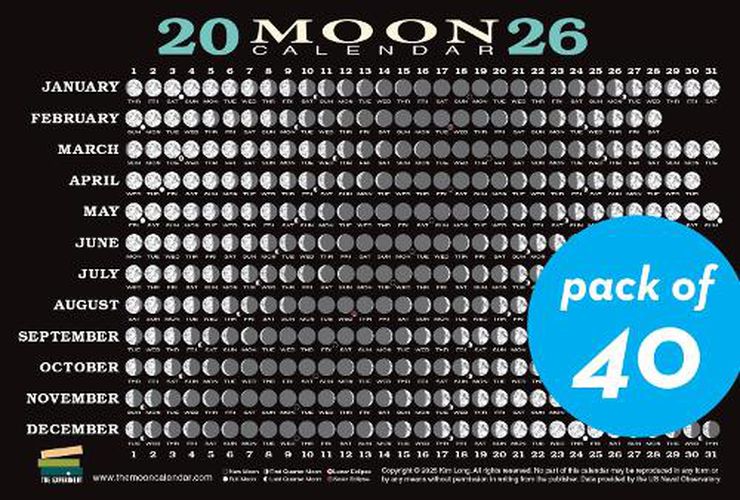 Cover image for 2026 Moon Calendar Card (40 pack)