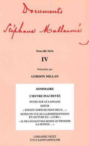 Documents Stephane Mallarme - Nouvelle Serie IV