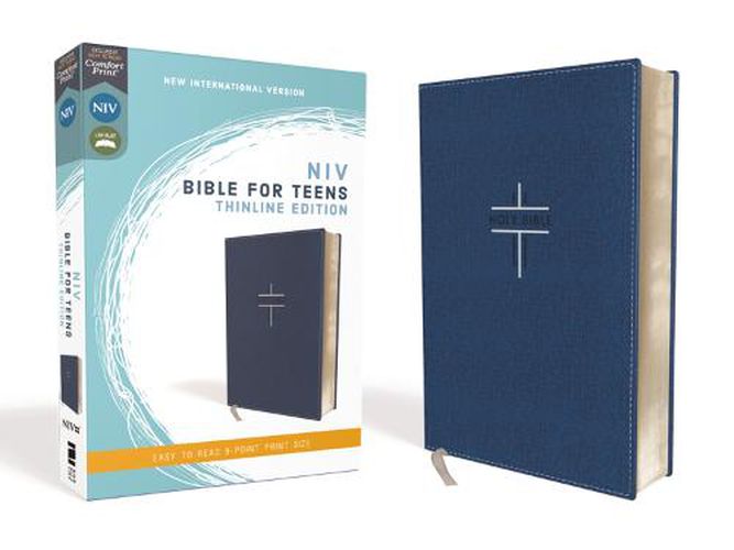 Cover image for NIV, Bible for Teens, Thinline Edition, Leathersoft, Blue, Red Letter, Comfort Print