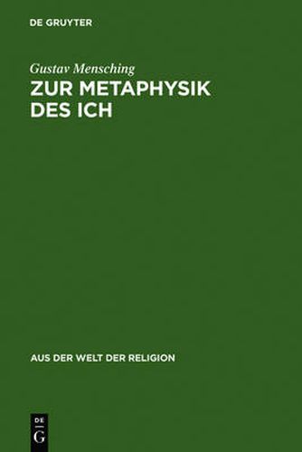 Cover image for Zur Metaphysik Des Ich: Eine Religionsgeschichtliche Untersuchung UEber Das Personale Bewusstsein