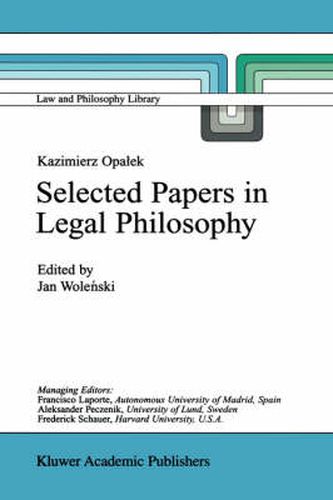 Cover image for Kazimierz Opalek Selected Papers in Legal Philosophy