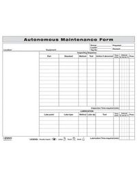 Cover image for Autonomous Maintenance Form