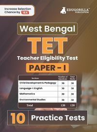 Cover image for West Bengal TET (Teacher Eligibility Test) Paper 1 Book 2023 (English Edition) - 10 Practice Tests (1800 Solved Questions) with Free Access to Online Tests