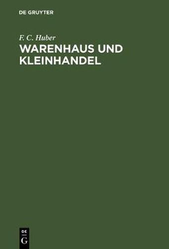 Cover image for Warenhaus und Kleinhandel