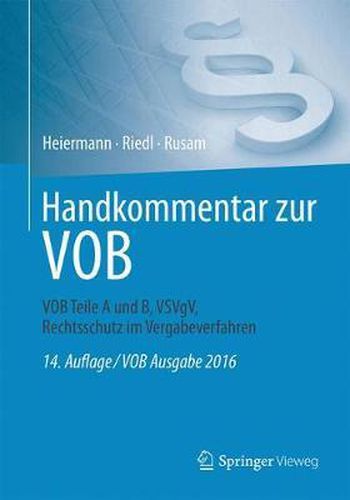 Cover image for Handkommentar zur VOB: VOB Teile A und B, VSVgV,  Rechtsschutz im Vergabeverfahren