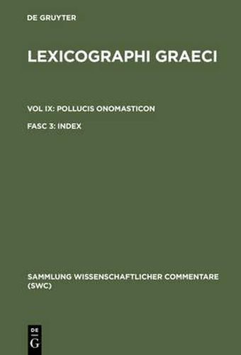 Cover image for Lexicographi Graeci: Vol. IX: Pb