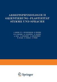 Cover image for Arbeitsphysiologie II Orientierung - Plastizitat Stimme Und Sprache