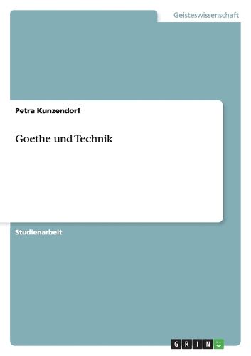 Cover image for Goethe Und Technik