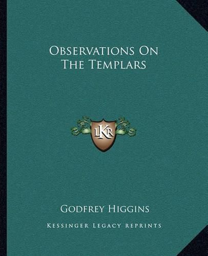 Cover image for Observations on the Templars