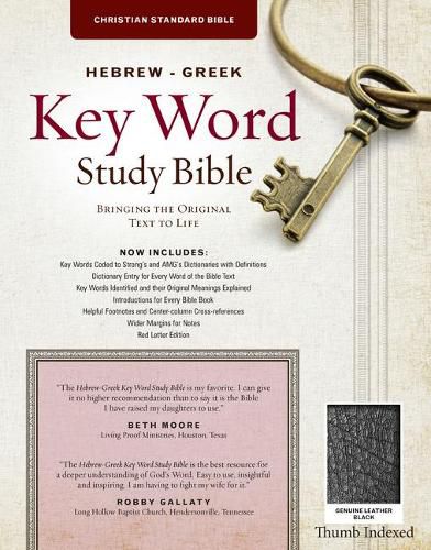 Cover image for The Hebrew-Greek Key Word Study Bible: CSB Edition, Black Genuine Indexed