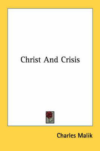 Cover image for Christ and Crisis