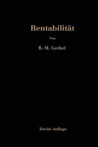 Cover image for Rentabilitat: Fehlinvestitionen, Ihre Ursache Und Ihre Verhutung