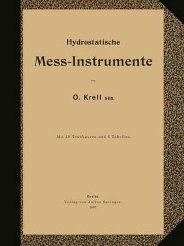 Cover image for Hydrostatische Mess-Instrumente
