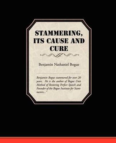 Cover image for Stammering Its Cause and Cure