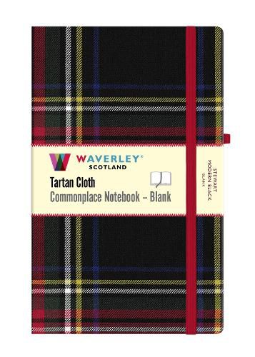 Cover image for Stewart Modern Black Tartan Hardback Blank Notebook: Large 21cm x 13cm
