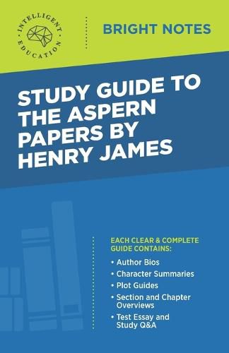 Cover image for Study Guide to The Aspern Papers by Henry James