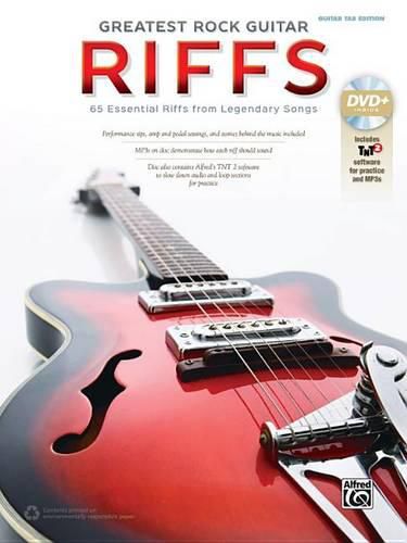 Cover image for The Greatest Rock Guitar Riffs: Guitar Tab, Book & DVD-ROM