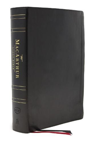 Cover image for NKJV, MacArthur Study Bible, 2nd Edition, Genuine Leather, Black, Comfort Print: Unleashing God's Truth One Verse at a Time