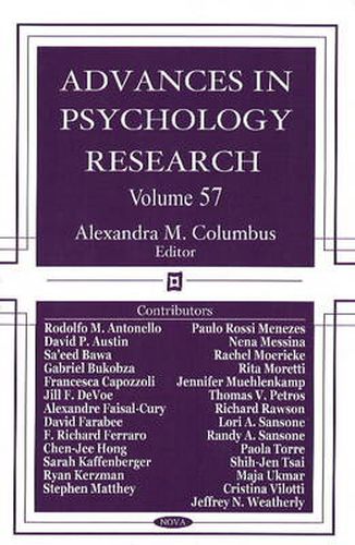 Cover image for Advances in Psychology Research: Volume 57