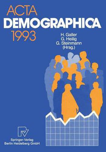 Cover image for Acta Demographica 1993