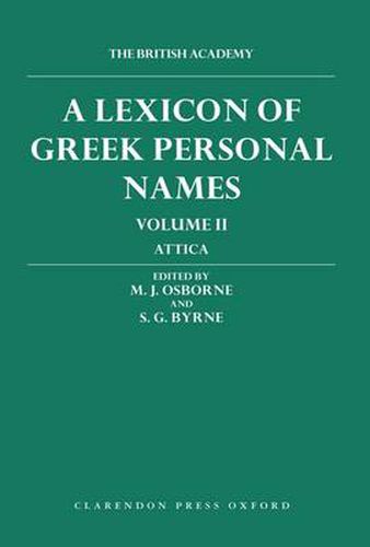 Cover image for A Lexicon of Greek Personal Names