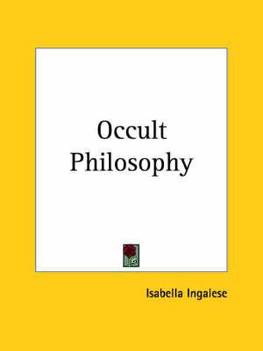 Cover image for Occult Philosophy (1934)