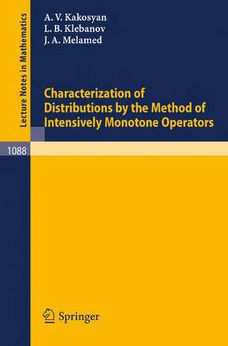 Cover image for Characterization of Distributions by the Method of Intensively Monotone Operators