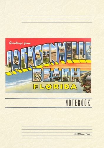 Cover image for Vintage Lined Notebook Greetings from Jacksonville Beach, Florida