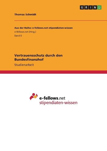 Cover image for Vertrauensschutz durch den Bundesfinanzhof