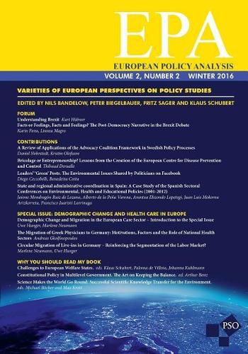 Cover image for European Policy Analysis 2.2, Fall 2016