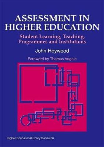 Cover image for Assessment in Higher Education: Student Learning, Teaching, Programmes and Institutions