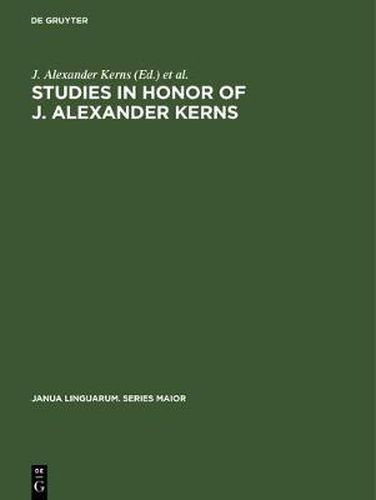 Studies in honor of J. Alexander Kerns