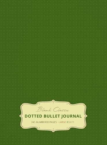 Cover image for Large 8.5 x 11 Dotted Bullet Journal (Moss Green #14) Hardcover - 245 Numbered Pages