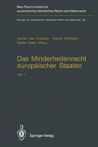 Cover image for Das Minderheitenrecht europaischer Staaten: Teil 1