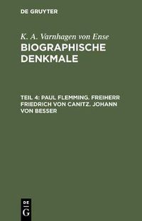 Cover image for Paul Flemming. Freiherr Friedrich von Canitz. Johann von Besser