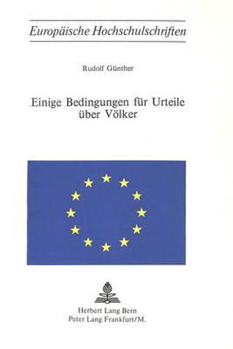 Cover image for Einige Bedingungen Fuer Urteile Ueber Voelker